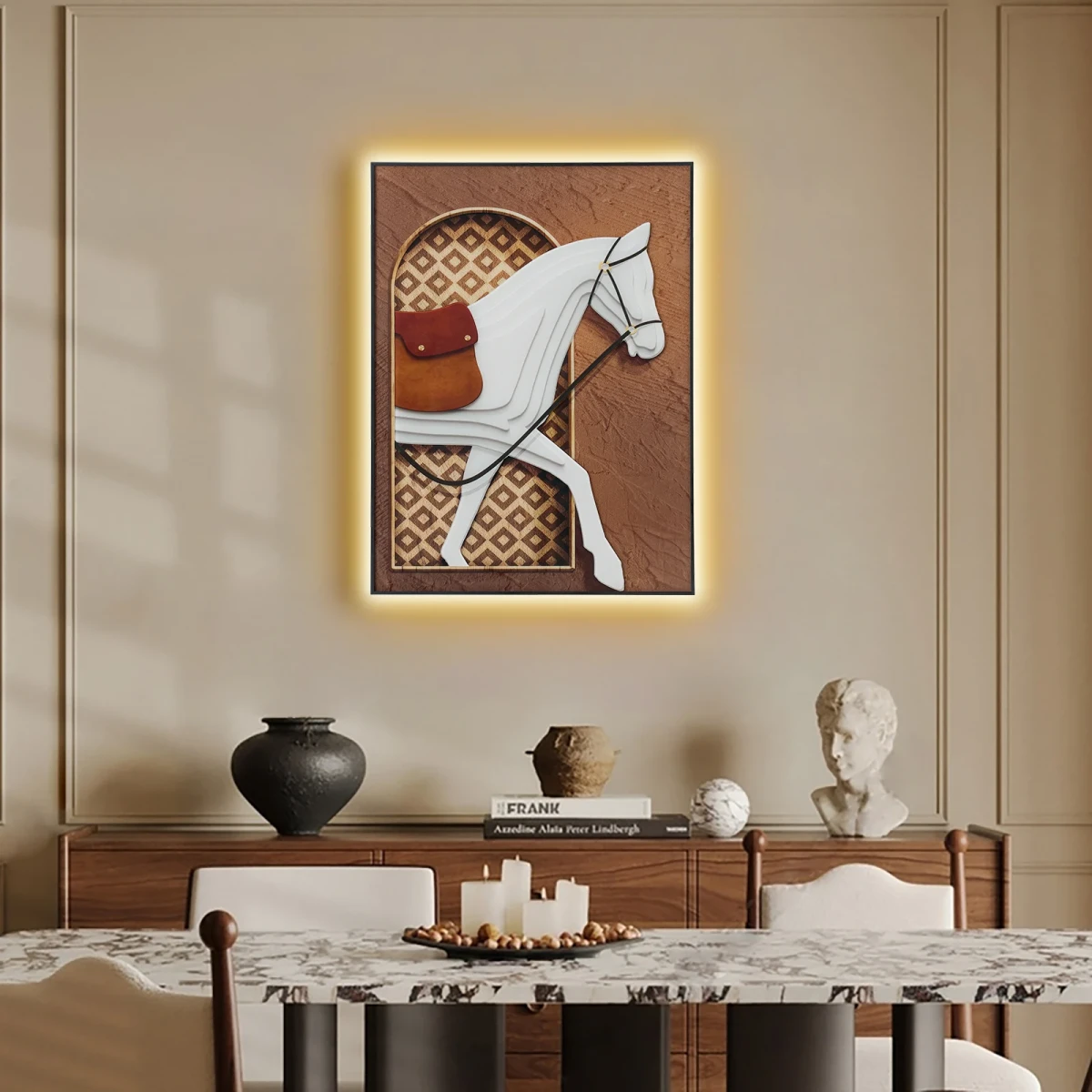 Işıklı Modern Akrilik At