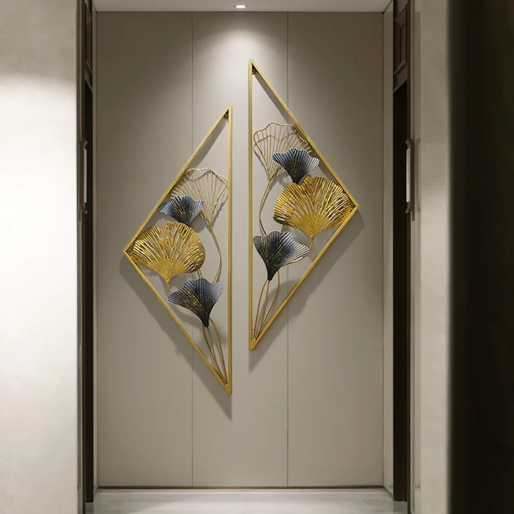 2 Parça Metal Üçgen Duvar Dekoru