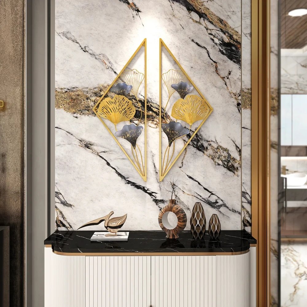 2 Parça Metal Üçgen Duvar Dekoru